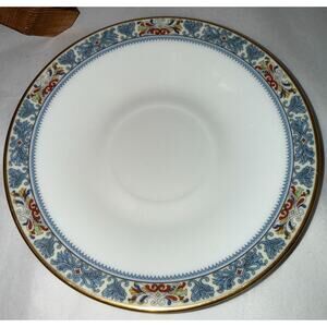 Oxford Bone China 6" Saucer Palisade‎ Pattern Gold Rim Blue Floral